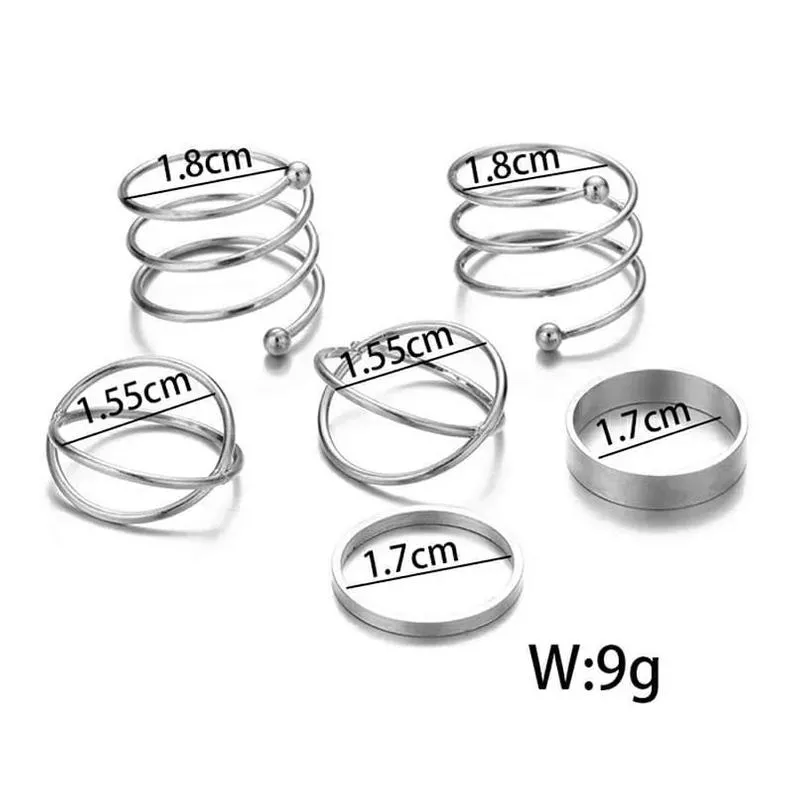 6 Pieces Boho Rings Set