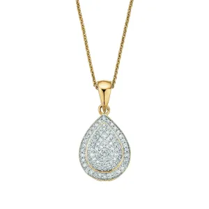 9ct Yellow Gold Round Cut 0.50 Carat tw Diamond Pendant