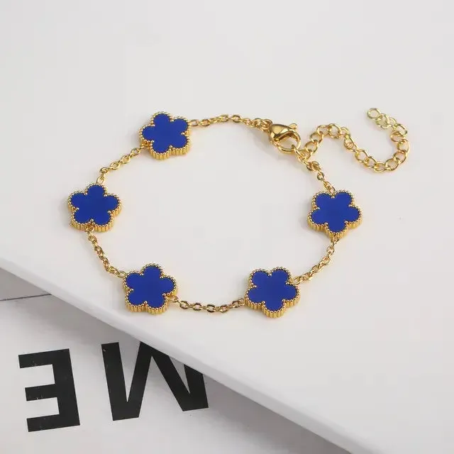 Adjustable Flower Bracelet and Necklace