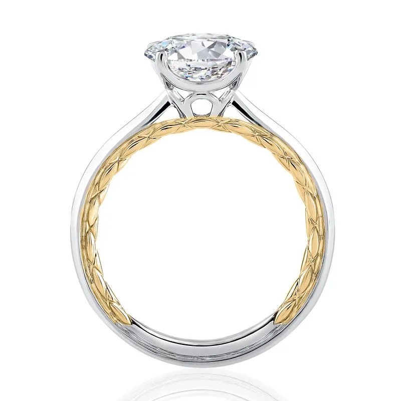 A.Jaffe Engagement Rings Sophisticated Two Tone Round Cut Diamond Engagement Ring MECRD2336Q/100