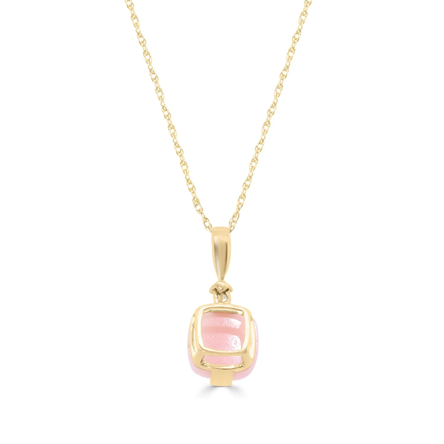 Alanna 10K Yellow Gold Cushion-Cut Peruvian Pink Opal Pendant