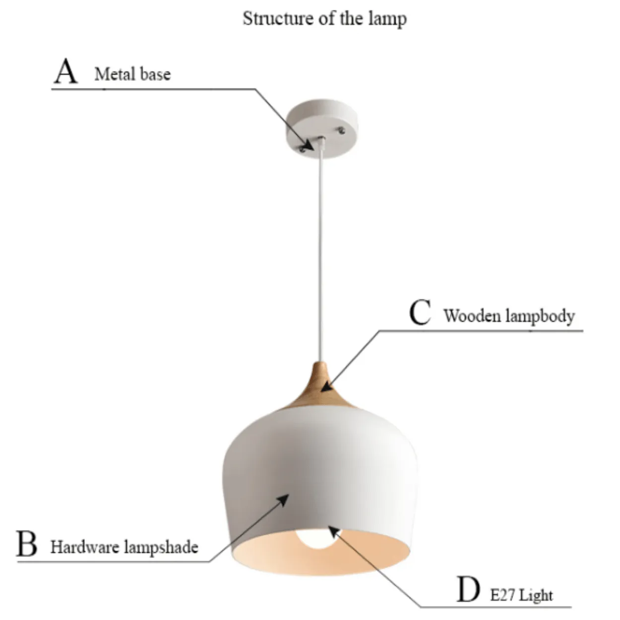 ANKUR MODERN NORDIC DOME WITH NATURAL WOOD PENDANT LIGHT