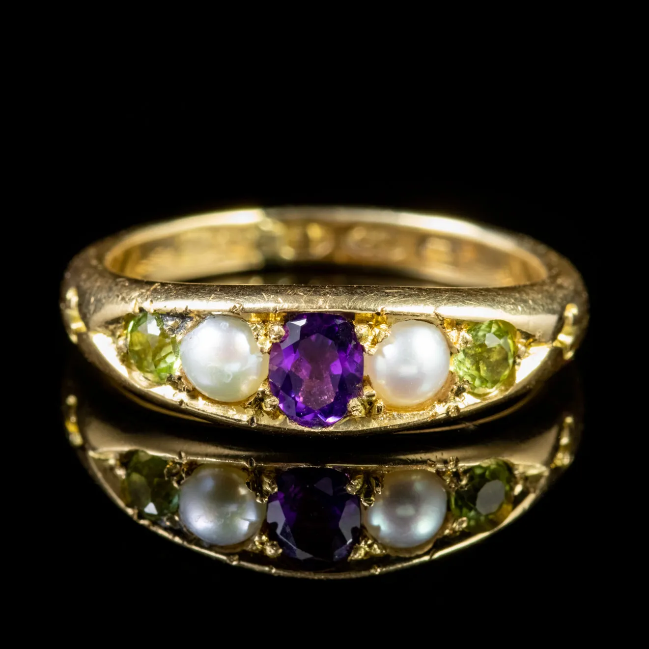 Antique 18Ct Gold Edwardian Suffragette Ring Circa 1910