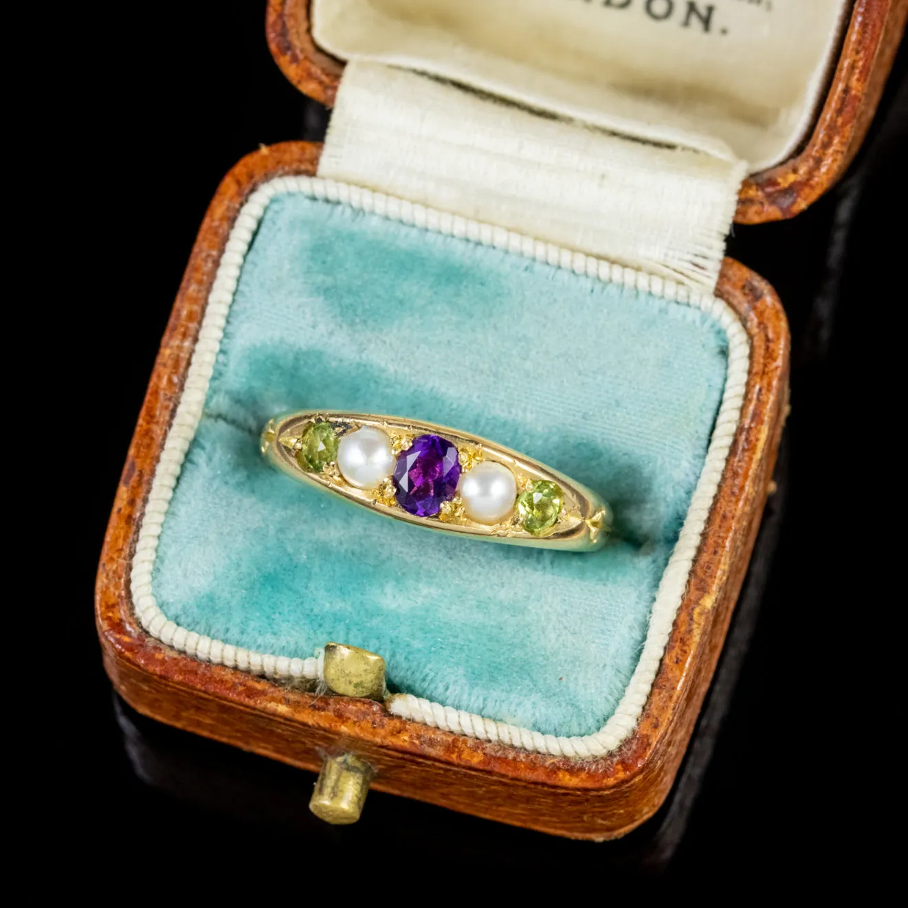 Antique 18Ct Gold Edwardian Suffragette Ring Circa 1910