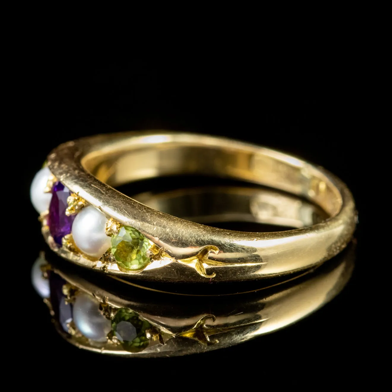 Antique 18Ct Gold Edwardian Suffragette Ring Circa 1910