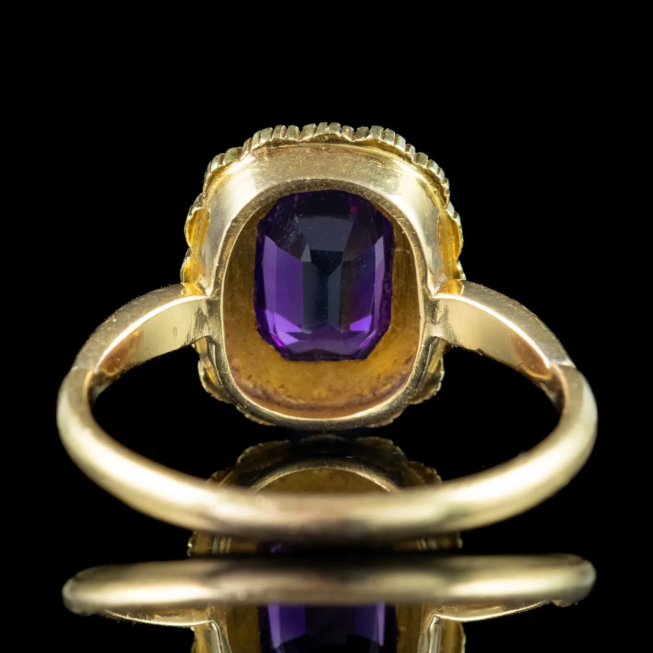 Antique Edwardian Amethyst Pearl Cluster Ring Dated 1909