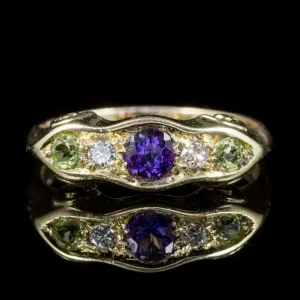 Antique Edwardian Suffragette Ring 18Ct Gold Dated 1907