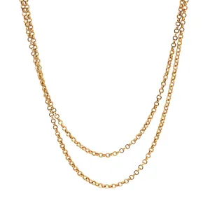 Antique French 18K Yellow Gold Watch Chain Necklace