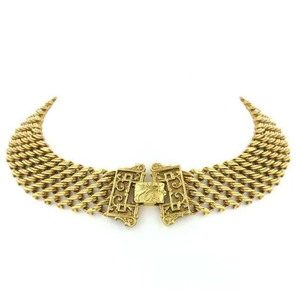 Antiquities Couture Collectanea Interlaced Chain Collar Necklace 17"