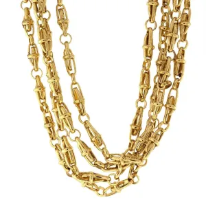 Antiquities Couture Gold Artifact Four Tie Twisted Necklace 18"