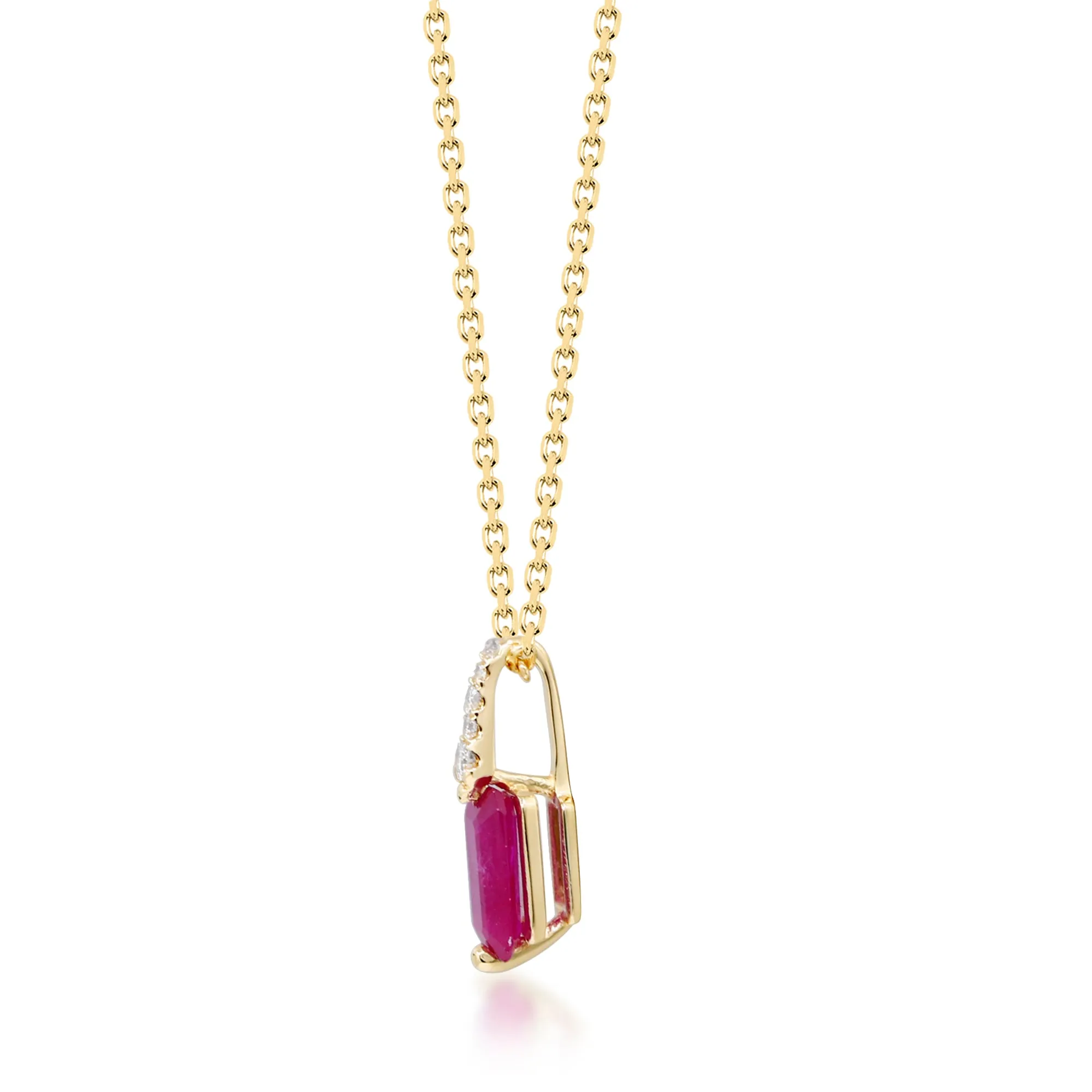 Aria 10K Yellow Gold Emerald-Cut Mozambique Ruby Pendant