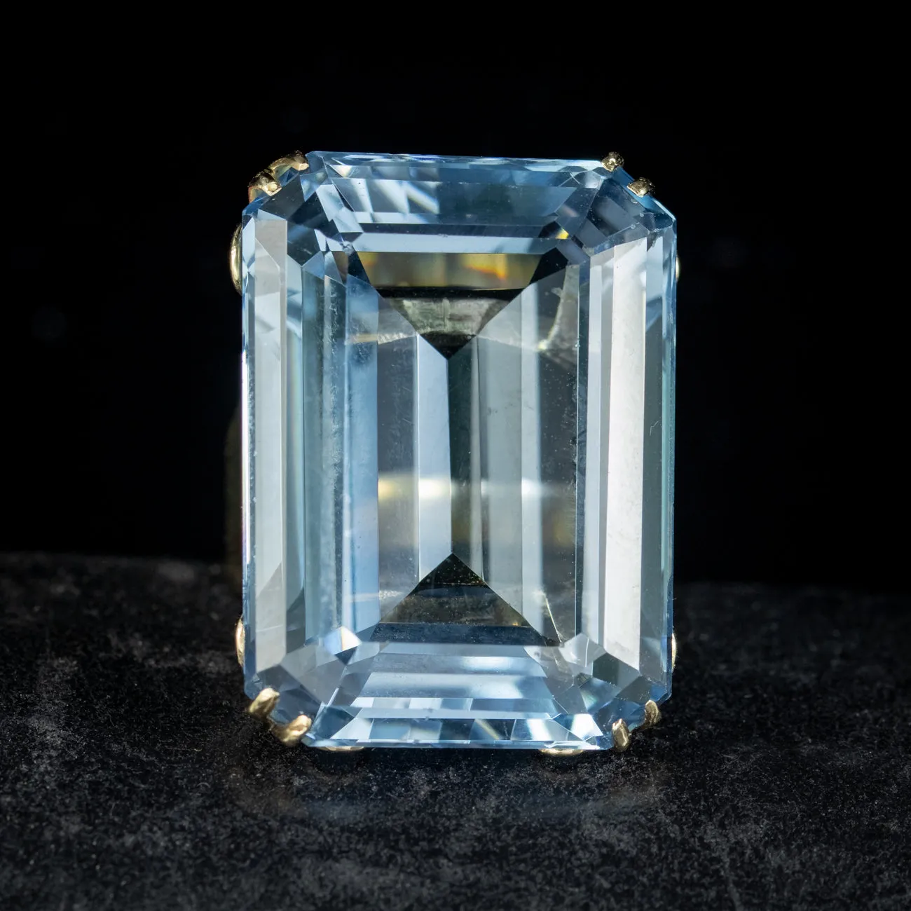 Art Deco Blue Topaz Cocktail Ring 89ct Topaz Circa 1920