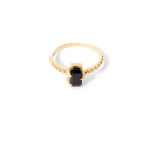 Black Baguette Gem Ring