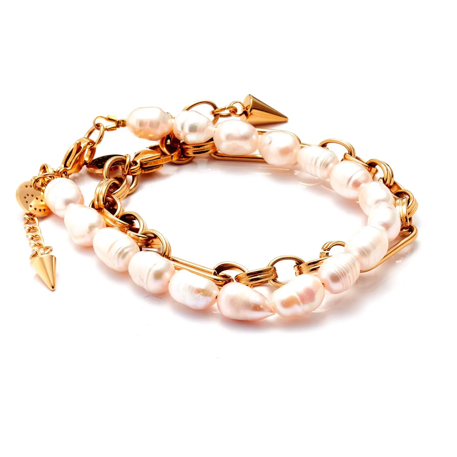 Blanc / Bracelet / Pearl   Gold