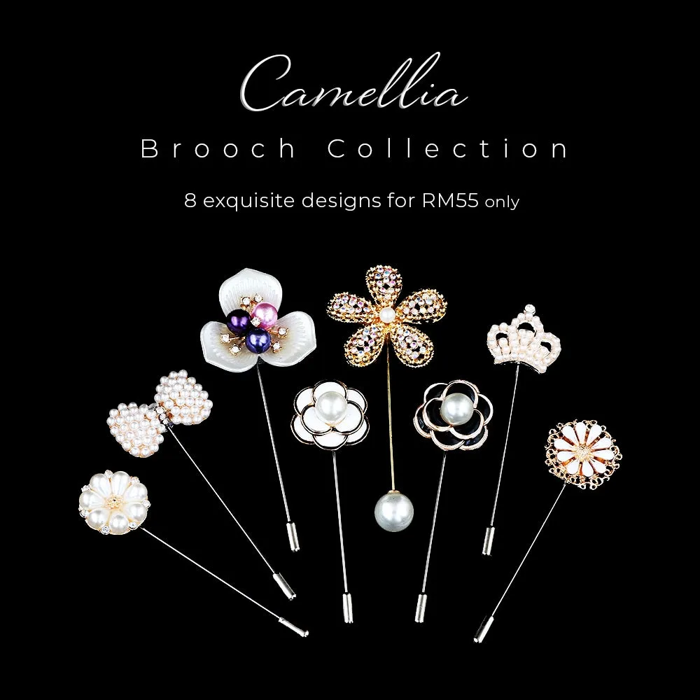 Camellia Collection (8 Brooches)