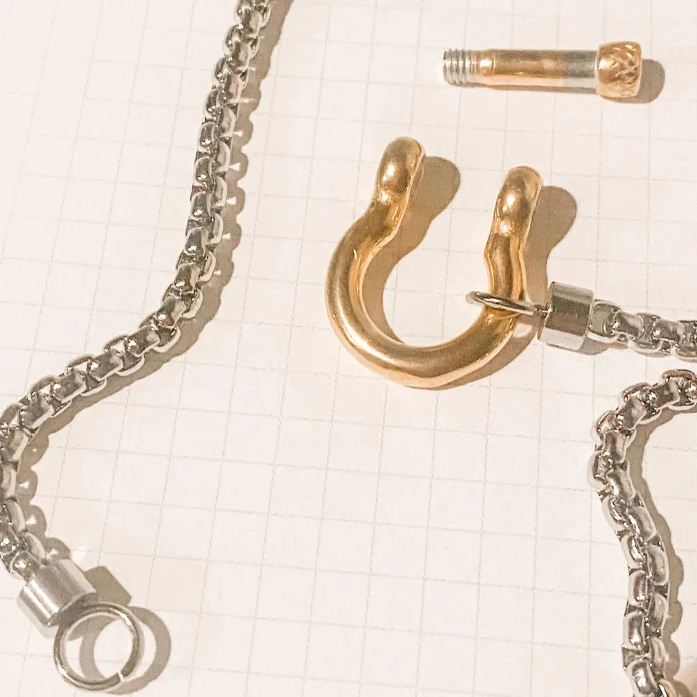 Carabiner Horse Bit Screw Lock Necklace