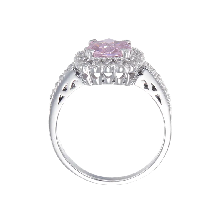 Classic Pink Ring with Accented Setting