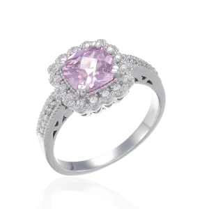 Classic Pink Ring with Accented Setting