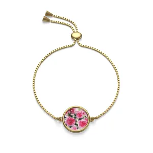 Classical Light Pink French Rose  18K Gold/Sterling Silver Plated Box Chain Bracelet