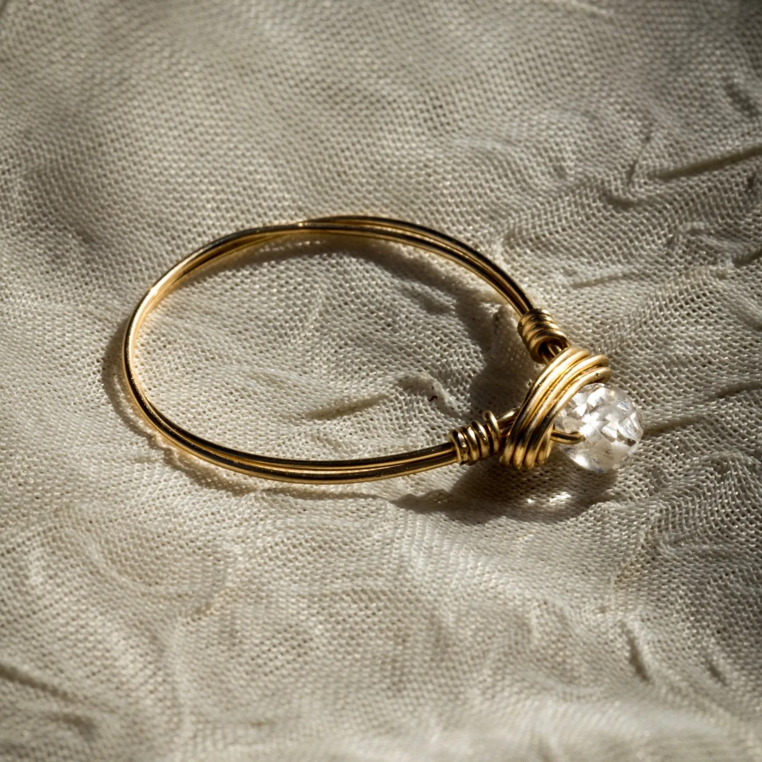 Clear Quartz Dainty Ring