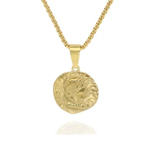 Coin Pendant Necklace (Gold-Plated)