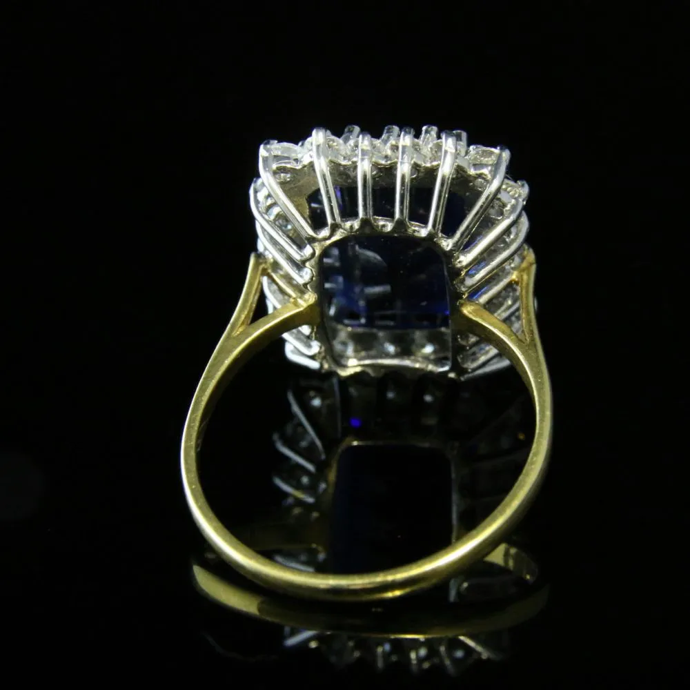 Cz Tanzanite Ring Paste Tanzanite Emerald Cut Ring