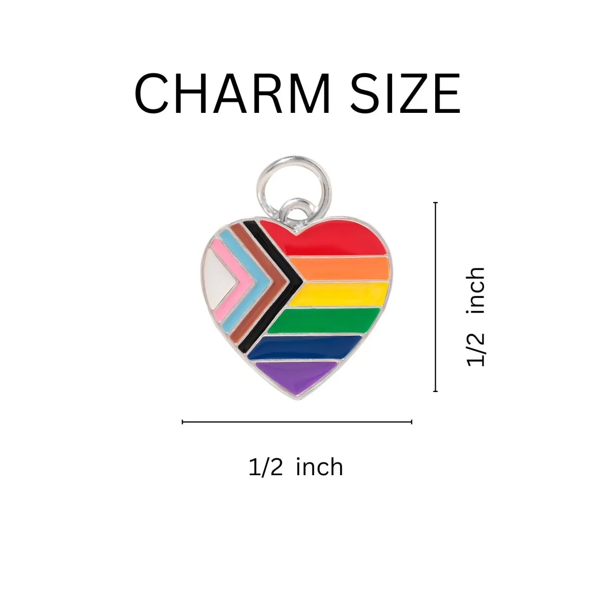 Daniel Quasar Flag Heart Chunky Charm Bracelets