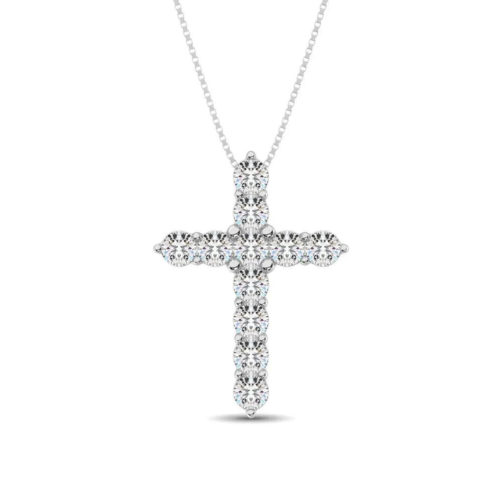 Diamond 1 1/8 Ct.Tw. Cross Pendant in 14K White Gold