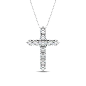 Diamond 1 1/8 Ct.Tw. Cross Pendant in 14K White Gold