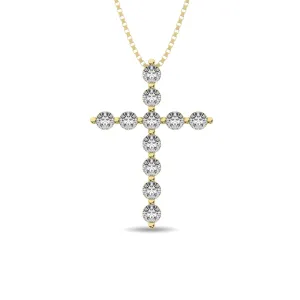 Diamond 1 Ct.Tw. Cross Pendant in 14K Yellow Gold