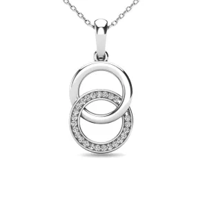 Diamond 1/10 ct tw Circle Pendant in 10K White Gold