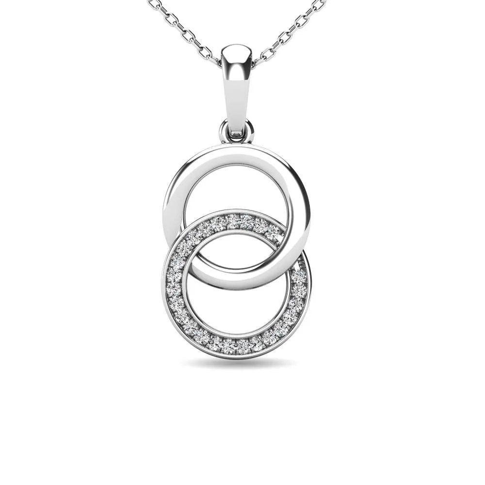 Diamond 1/10 ct tw Circle Pendant in 10K White Gold