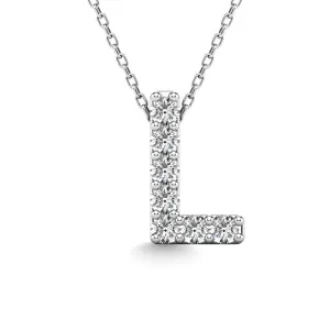 Diamond 1/20 Ct.Tw. Letter L Pendant in 14K White Gold"