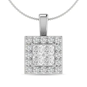 Diamond 1/3 Ct.Tw. Round and Princess Fashion Pendant in 14K White Gold