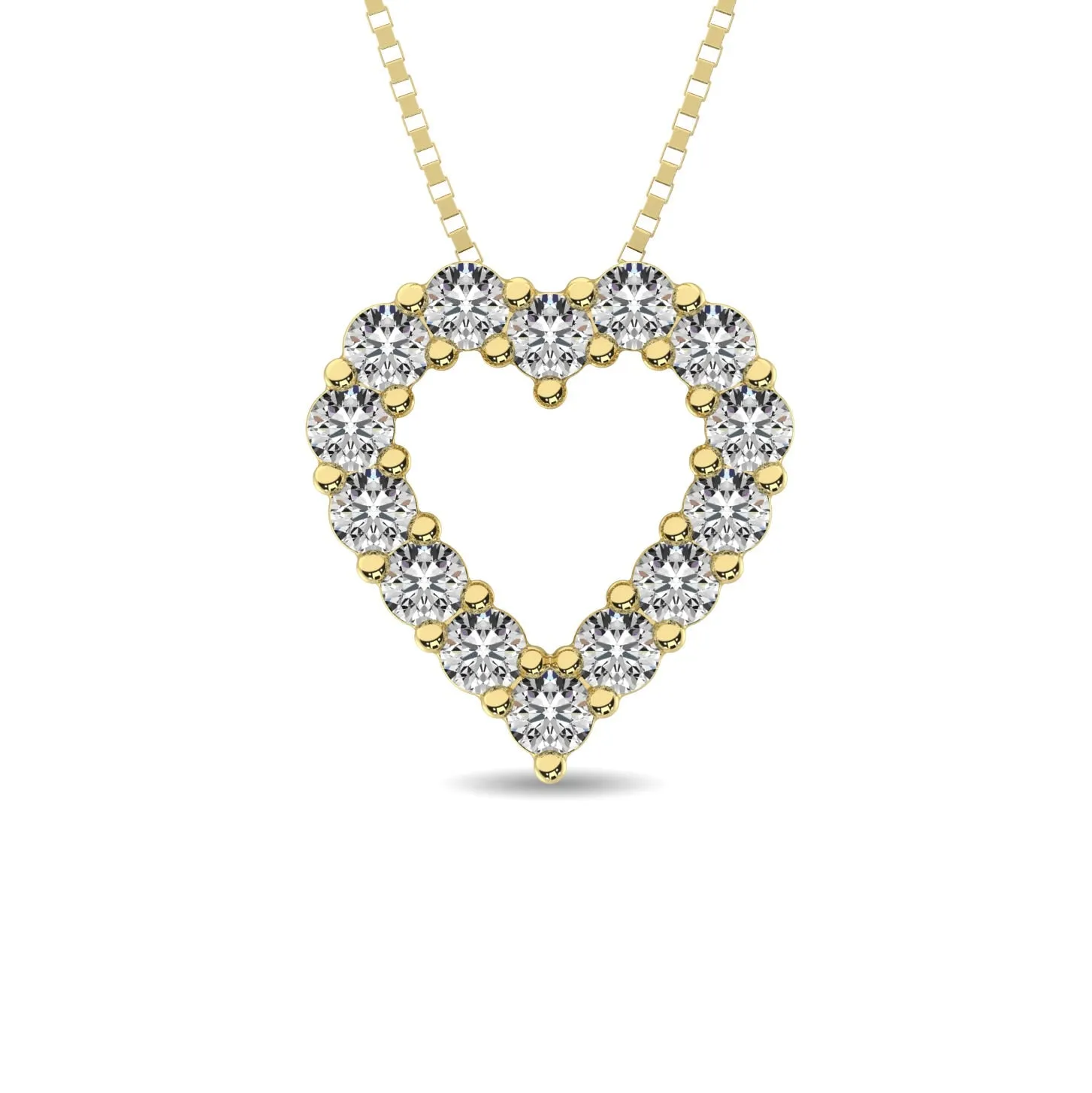 Diamond 1/4 Ct.Tw. Heart Pendant in 14K Yellow Gold