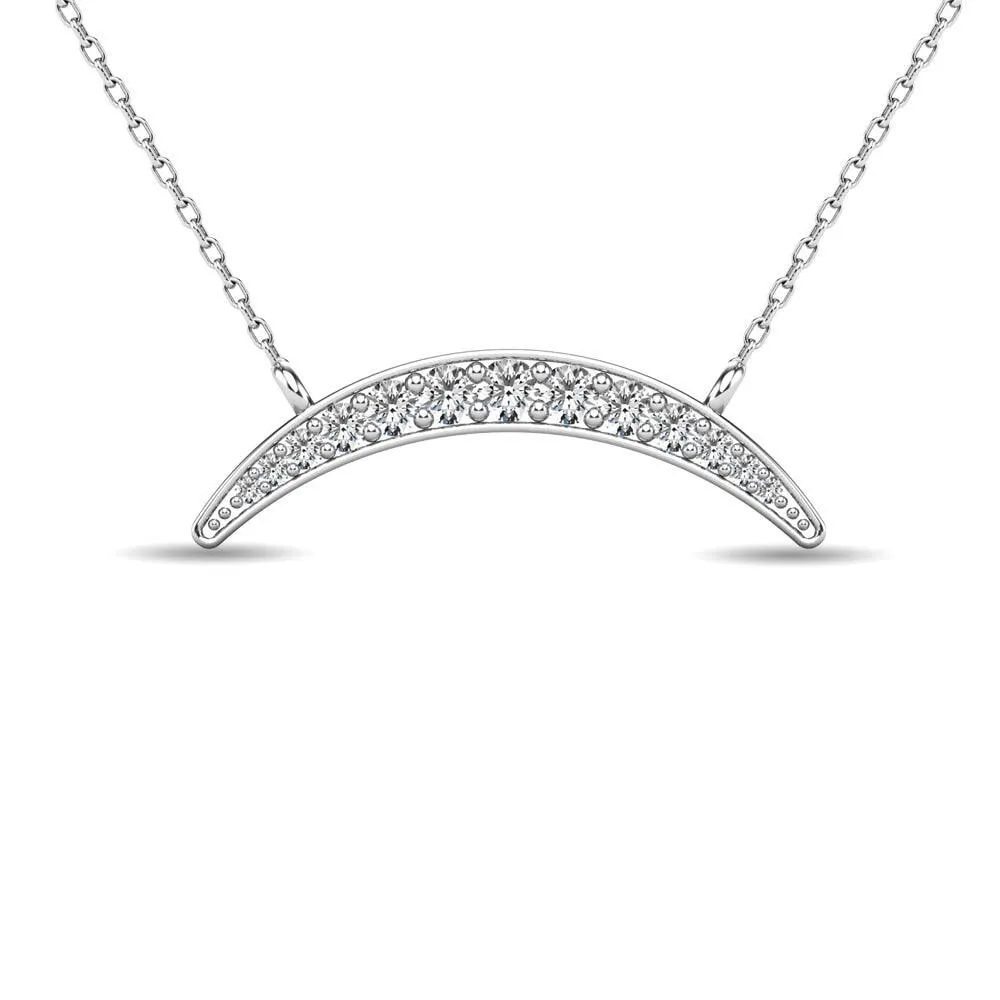 Diamond 1/6 ct tw Crescent Necklace in 10K White Gold