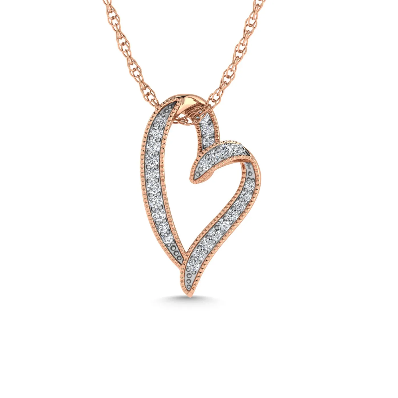 Diamond 1/6 Ct.Tw. Heart Pendant in 10K Rose Gold