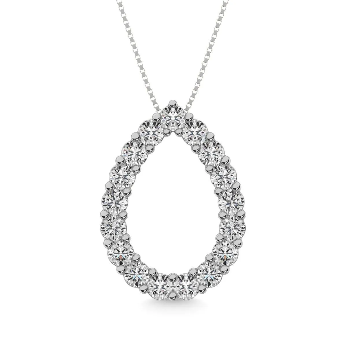 Diamond 2 ct tw Pear Shape Pendant in 14K White Gold