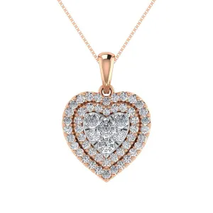 Diamond 3/4 Ct.Tw. Heart Pendant in 10K Rose Gold