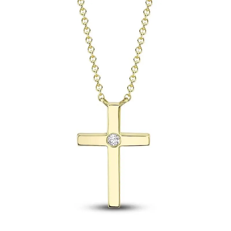 Diamond Accented Cross Pendant by Shy Creation