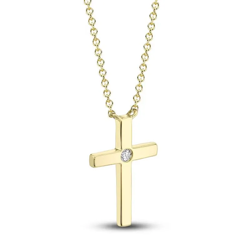 Diamond Accented Cross Pendant by Shy Creation