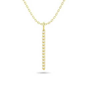 Diamond Bar Pendant 1/8 ct tw in 14K Yellow Gold