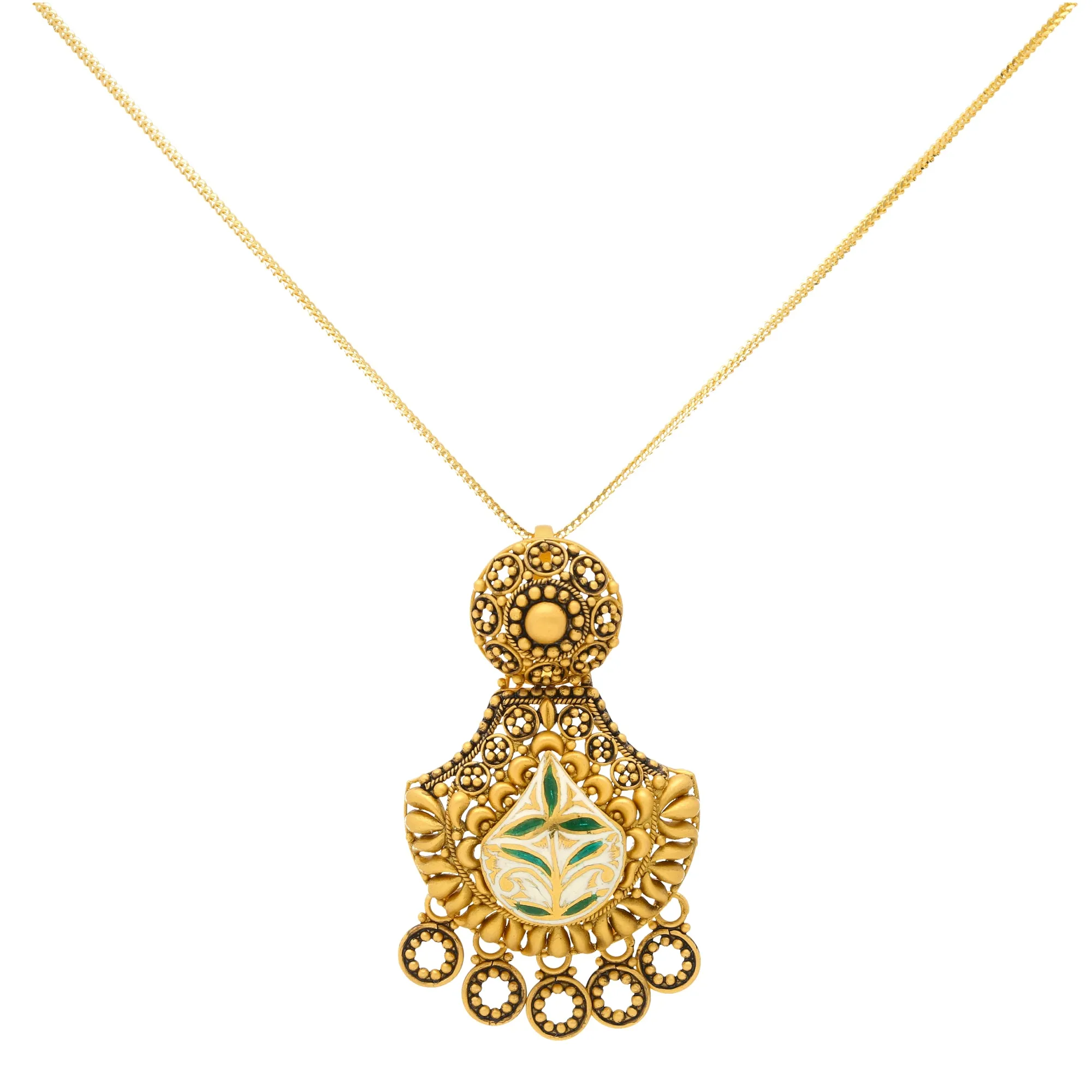 Divya Pendant Set in 22K Yellow Gold (31.4gm)