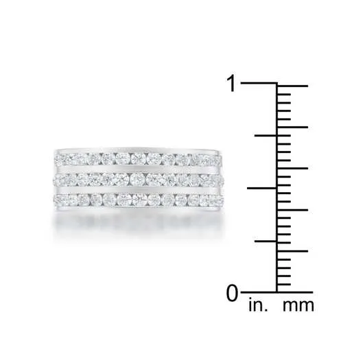 Dreya 1.6ct CZ Rhodium Stainless Steel Eternity Ring