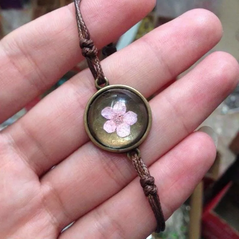 Dried Flowers Woven Bracelet