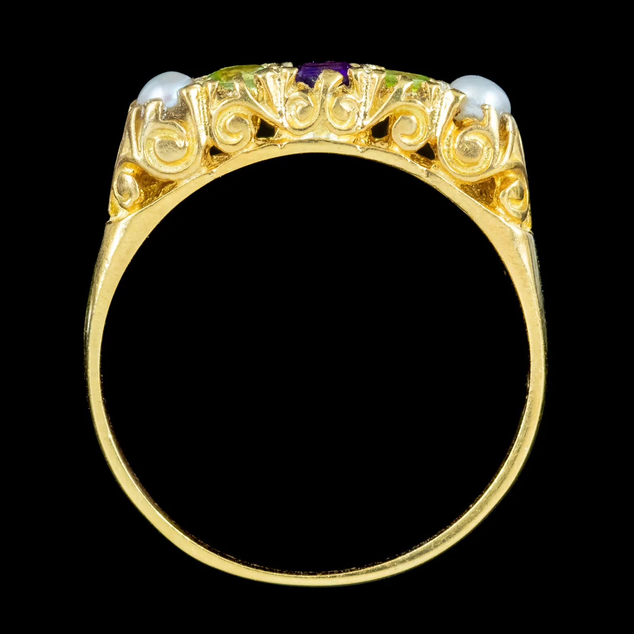 Edwardian Style Suffragette Five Stone Ring