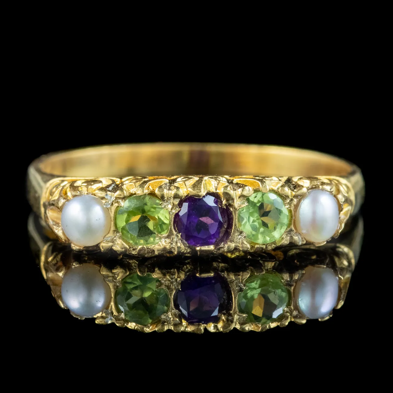 Edwardian Style Suffragette Five Stone Ring