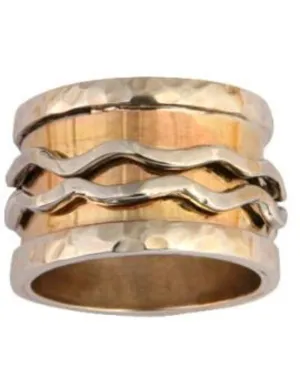 Elegant & Chic Spinner Ring Meditation ring Sterling silver 9K yellow rose gold.