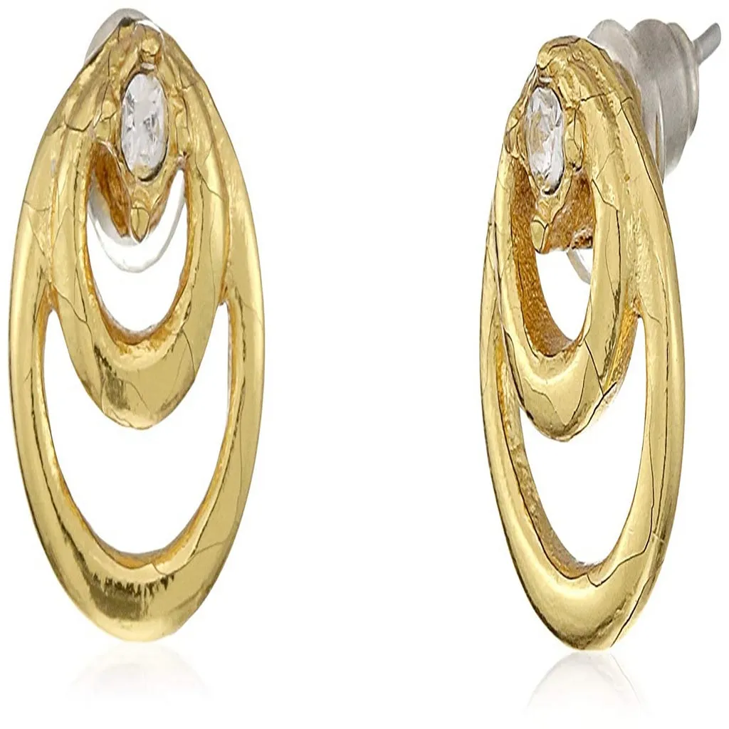 Estele 24 KT Gold Plated Spiral Diamante Pendant Set for Women / Girls