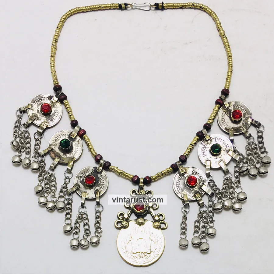 Ethnic Tribal Necklace With Vintage Coins